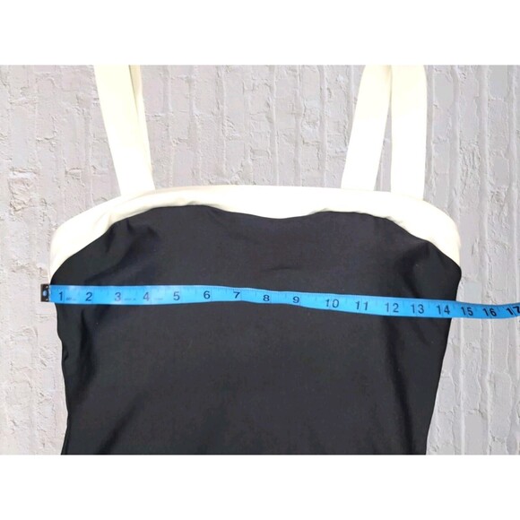 Nautica Classic Nautical One Piece Swimsuit LG Black White Wide Strap Cruise - Picture 8 of 8